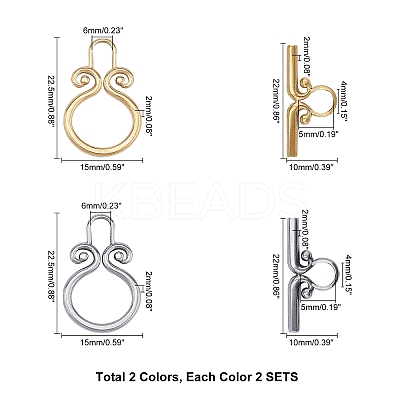 PVD Vacuum Plating 304 Stainless Steel Toggle Clasps STAS-UN0010-31-1