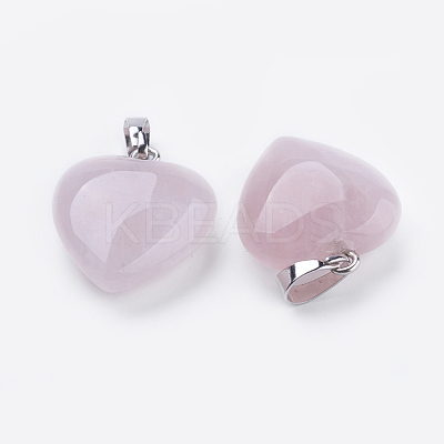 Natural Rose Quartz Pendants G-E434-04P-1