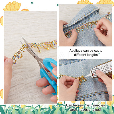 2 Yard 2 Style Glass Rhinestone Cup Chains FIND-PH0017-01-1