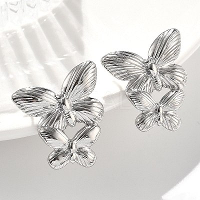 304 Stainless Steel Studs Earrings for Women LS-EJEW-K306-24P-1