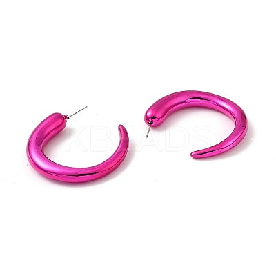 Horn Acrylic Stud Earrings EJEW-P251-01-1
