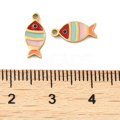Ion Plating(IP) 304 Stainless Steel Enamel Charms LS-STAS-D018-04G-1