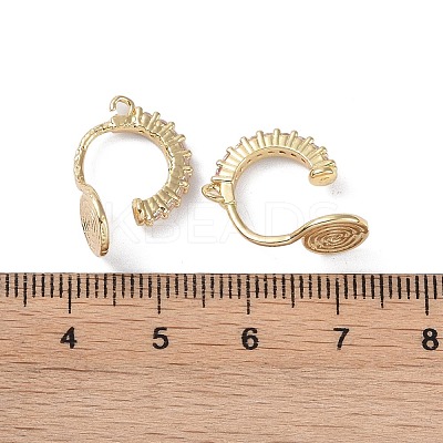 Brass with Cubic Zirconia Cuff Earring Findings KK-B087-14G-1