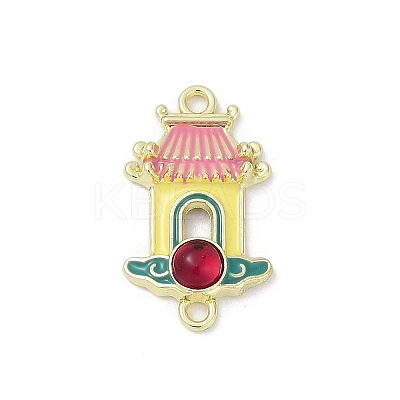 Alloy Enamel Chinese House Connector Charms PALLOY-R151-73G-01-1