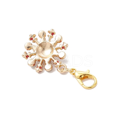 10Pcs Christmas Alloy Enamel Pendant Decorations HJEW-JM03681-1