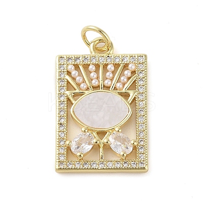 Brass Micro Pave Clear Cubic Zirconia Pendants KK-Q813-06A-G-1