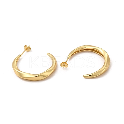 Rack Plating Brass Twist Ring Stud Earrings for Women EJEW-P221-49G-1