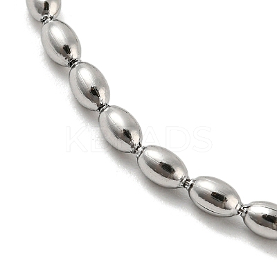 Non-Tarnish 201 Stainless Steel Rugby Beaded Chain Bracelets LS-BJEW-G696-01A-P-1