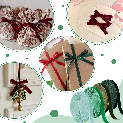 4Pcs 4 Colors Velvet Spandex Ribbon OCOR-BC0008-89-1
