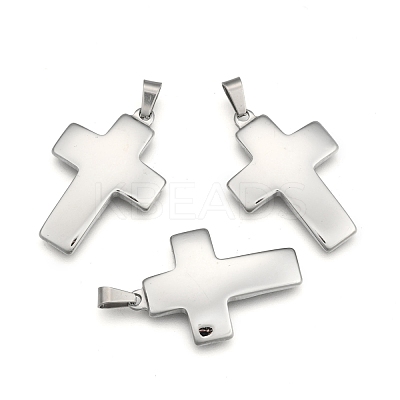 Tarnish Resistant Cross 304 Stainless Steel Surface Pendants STAS-D146-03-1