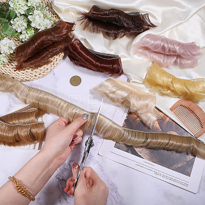 8Pcs 8 Styles High Temperature Fiber Short Bangs Hairstyle Doll Wig Hair DIY-GL0005-62-1