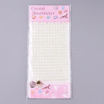 Acrylic Imitation Pearl Stickers OACR-WH0003-32D-01-1