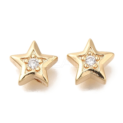 Brass Micro Pave Cubic Zirconia KK-Q001-05G-04-1