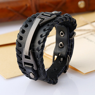 Braided Cowhide Bracelets FS-WG8B33A-01-1