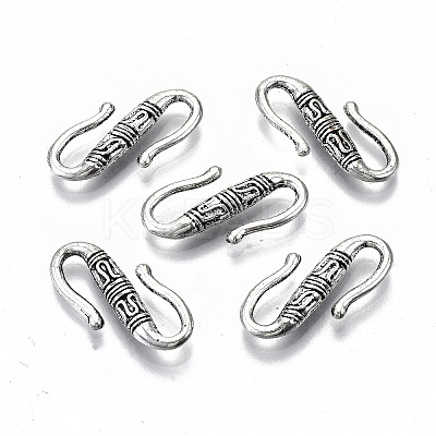 Tibetan Style Alloy S-Hook Clasps TIBE-N011-22AS-RS-1