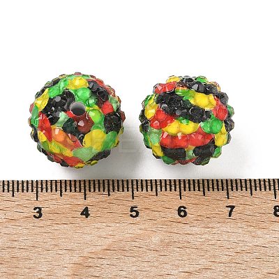 Round Resin Rhinestone Beads OACR-Z035-02B-1