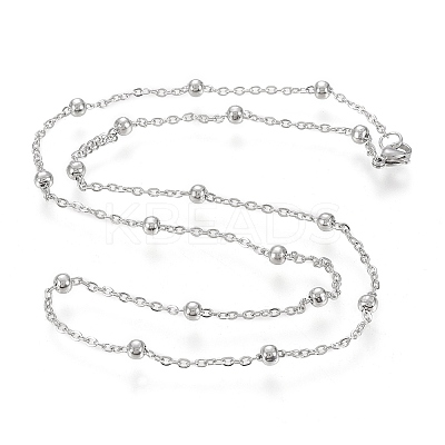 Non-Tarnish 304 Stainless Steel Cable Chain Necklaces LS-NJEW-M183-05P-1