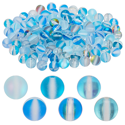 120Pcs 6 Colors Synthetic Moonstone Beads Strands G-OC00005-21-1