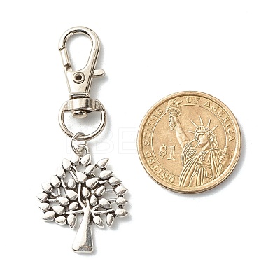 Tree of Life Tibetan Style Alloy Keychain X-HJEW-JM00560-02-1