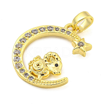 Brass Micro Pave Clear Cubic Zirconia Pendants FIND-Z044-03L-1