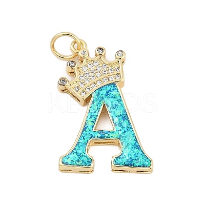Brass Micro Pave Cubic Zirconia Pendants KK-I723-50G-01-1