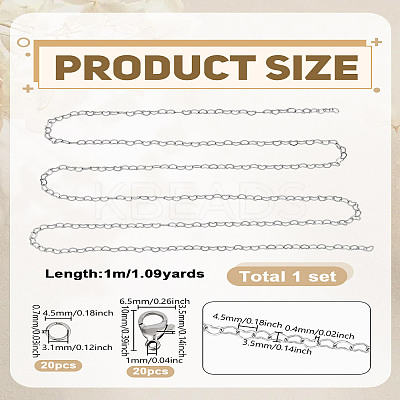 DIY 304 Stainless Steel Heart Link Chain Bracelet & Necklaces Making Kits DIY-LP0004-57-1