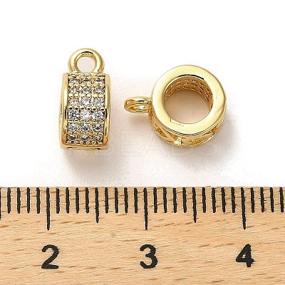 Brass Micro Pave Cubic Zirconia Tube Bails ZIRC-P112-03G-1