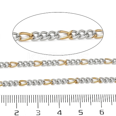 Two Tone 304 Stainless Steel Figaro Chains CHS-G050-04GP-1