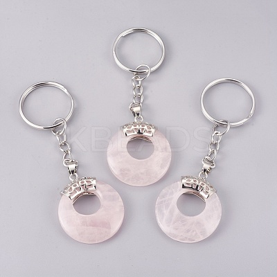 Natural Rose Quartz Keychain KEYC-P041-D16-1