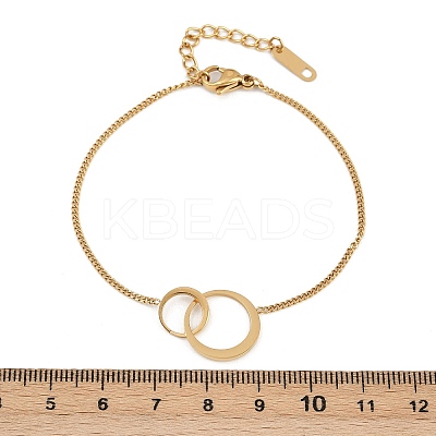 304 Stainless Steel Link Bracelets for Women BJEW-G755-01G-1