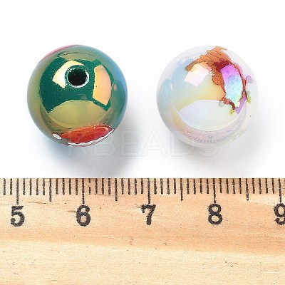 Christmas Theme UV Plating Acrylic Beads OACR-M022-02-1
