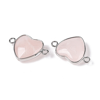 Natural Rose Quartz Love Heart Pendants G-T138-205H-P-1