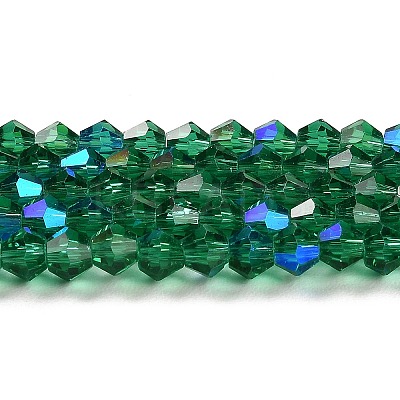 Transparent Electroplate Glass Beads Strands EGLA-A039-T4mm-L10-1