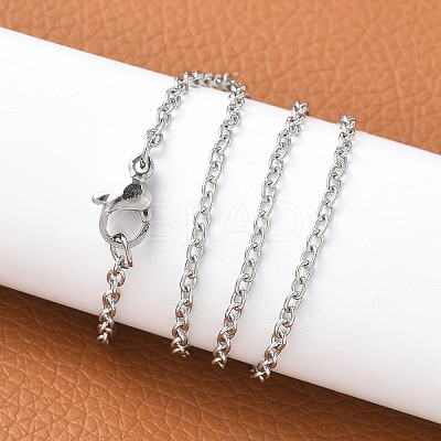 Tarnish Resistant Trendy Unisex 304 Stainless Steel Cable Chain Necklaces NJEW-L043-16P-1