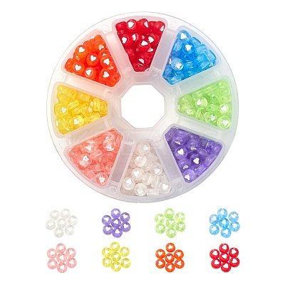400Pcs 8 Colors Transparent Acrylic Beads TACR-YW0001-44-1