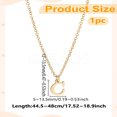 304 Stainless Steel Letter Pendant Necklaces NJEW-LP0001-53C-G-1