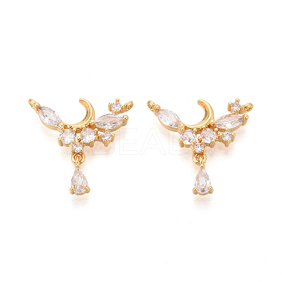 Brass Micro Pave Cubic Zirconia Pendants KK-N263-46G-1
