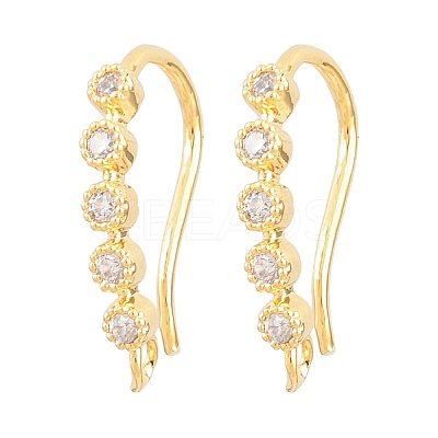Brass Rhinestone Earring Hooks KK-C261-01A-G-1