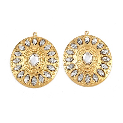 304 Stainless Steel Rhinestone Pendants STAS-I352-14G-02-1