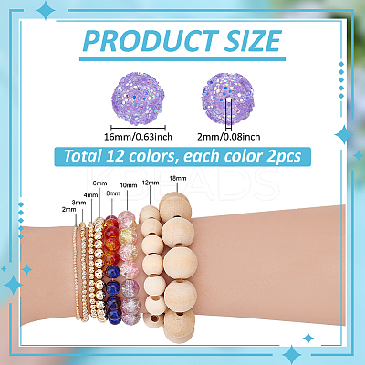 24Pcs 12 Colors Opaque Acrylic Beads FIND-PH0027-61-1