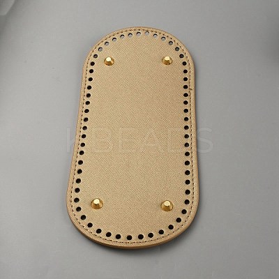 Oval PU Leather Knitting Crochet Bags Nail Bottom Shaper Pad PURS-WH0001-63A-1