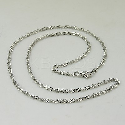 Tarnish Resistant Valentines Day Gift for Him 304 Stainless Steel Necklace Men's Rope Chain Necklaces NJEW-H411-22-1