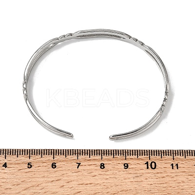 304 Stainless Steel Cuff Bangles for Women LS-BJEW-H635-02P-1