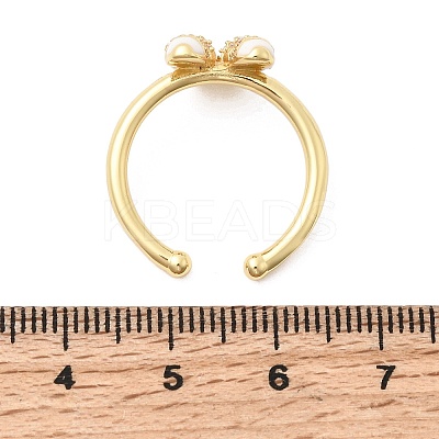 Brass Micro Pave Cubic Zirconia Cuff Open Rings for Women RJEW-B160-08G-02-1