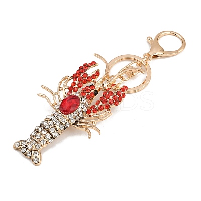 Lobster Alloy Rhinestone Pendant Decoration Keychains KEYC-B019-03-1