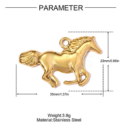 304 Stainless Steel Pendants STAS-OY008-43G-1