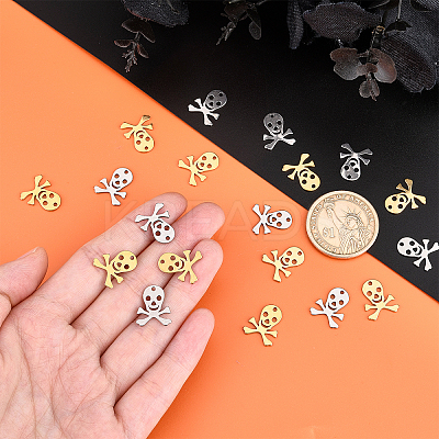 40Pcs 2 Colors 304 Stainless Steel Pendants STAS-UN0030-16-1