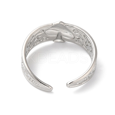 Non-Tarnish 304 Stainless Steel Mushroom Open Cuff Ring for Women X-RJEW-K245-29P-1
