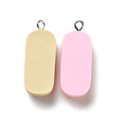 Oval Imitation Food Opaque Resin Pendants RESI-G043-C04-1