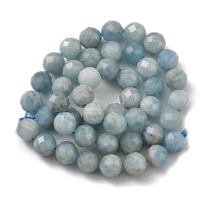Natural Aquamarine Beads Strands G-E561-25-8mm-01-1